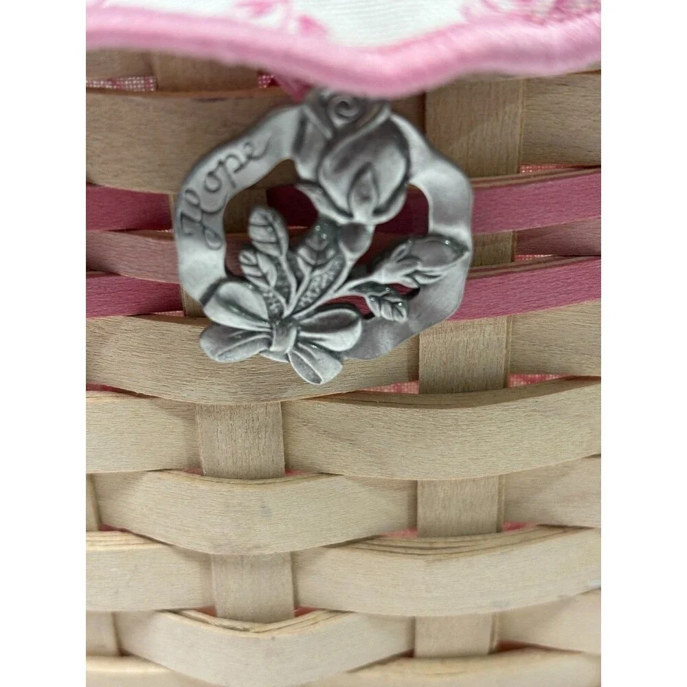 Longaberger 2004 Horizon of Hope American Cancer Society Whitewashed Basket 6
